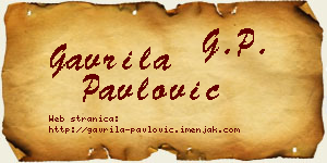 Gavrila Pavlović vizit kartica